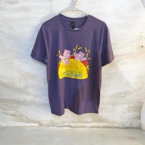 Gildan Purple Short-Sleeve Tee with Colorful Taco Graphic